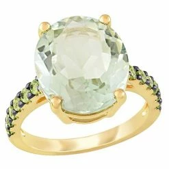 Stella Grace Sales 16 Stella Grace 18K Gold Over Silver Green Quartz & Peridot Cocktail Ring