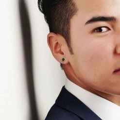 Stella Grace Men's 18k Gold Over Silver Black Diamond Accent Circle Stud Earrings -Stella Grace Sales unnamed file 1716