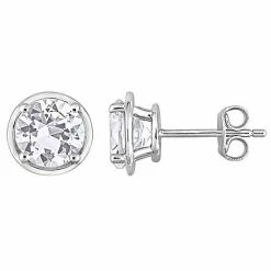Stella Grace Sterling Silver Lab-Created White Sapphire Stud Earrings