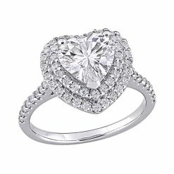 Stella Grace 10k White Gold 2 5/8 Carat T.W. Lab-Created Moissanite Heart Engagement Ring
