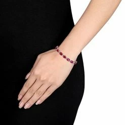 Stella Grace Sterling Silver Red Cubic Zirconia & Lab-Created White Sapphire Tennis Bracelet -Stella Grace Sales unnamed file 1790