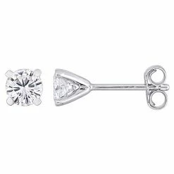 Stella Grace Sterling Silver Lab-Created Moissanite Stud Earrings