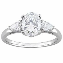 Stella Grace Sales 11 Stella Grace Sterling Silver 1 3/4 Carat T.W. Lab-Created Moissanite 3-Stone Engagement Ring