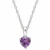 Stella Grace Sterling Silver & Gemstone Heart Stud Pendant Necklace Aquamarine