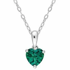 Stella Grace Sterling Silver & Gemstone Heart Stud Pendant Necklace Aquamarine 18 Stella Grace Sterling Silver & Gemstone Heart Stud Pendant Necklace Aquamarine -Stella Grace Sales unnamed file 1812