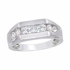 Men's Stella Grace Sterling Silver Lab-Created White Sapphire Ring