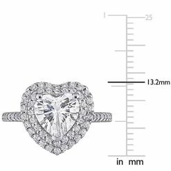 Stella Grace 10k White Gold 2 5/8 Carat T.W. Lab-Created Moissanite Heart Engagement Ring -Stella Grace Sales unnamed file 182