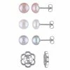 Stella Grace Sterling Silver Multicolor Dyed Freshwater Cultured Pearl Interchangeable Stud Earring Set