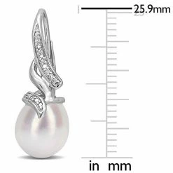 Stella Grace Freshwater Cultured Pearl & Diamond Accent Sterling Silver Drop Earrings -Stella Grace Sales unnamed file 1856