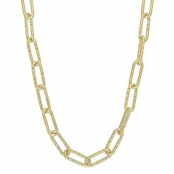Stella Grace 18k Gold Over Silver 5 Mm Fancy Paper Clip Link Chain Necklace 18k Gold Plated -Stella Grace Sales unnamed file 1864