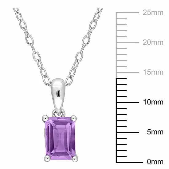 Stella Grace Sterling Silver & Gemstone Stud Pendant Necklace Blue Topaz 3 Stella Grace Sterling Silver & Gemstone Stud Pendant Necklace Blue Topaz - Image 3