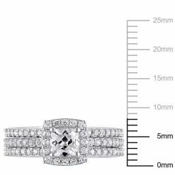 Stella Grace Sterling Silver Lab-Created White Sapphire Halo Engagement Ring Set -Stella Grace Sales unnamed file 1898
