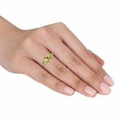 Stella Grace Sterling Silver Peridot & Diamond Accent Triple Heart Ring -Stella Grace Sales unnamed file 1906