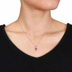 Stella Grace 18k Rose Gold Over Silver Rose De France Amethyst Heart Pendant Necklace 3 Stella Grace 18k Rose Gold Over Silver Rose De France Amethyst Heart Pendant Necklace -Stella Grace Sales unnamed file 1915