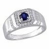 Men's Stella Grace Lab-Created Blue & White Sapphire Ring