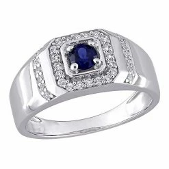 Men's Stella Grace Lab-Created Blue & White Sapphire Ring