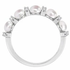 Stella Grace Sterling Silver Freshwater Cultured Pearl & White Topaz Wedding Ring -Stella Grace Sales unnamed file 1973