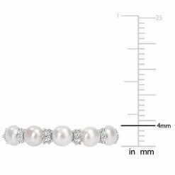 Stella Grace Sterling Silver Freshwater Cultured Pearl & White Topaz Wedding Ring -Stella Grace Sales unnamed file 1978