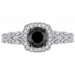 Stella Grace 10k White Gold 3/4 Carat T.W. Black And White Diamond Vintage Engagement Ring -Stella Grace Sales unnamed file 199