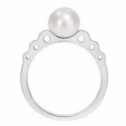 Stella Grace Sterling Silver Freshwater Cultured Pearl & Lab-Created White Sapphire Ring -Stella Grace Sales unnamed file 1993