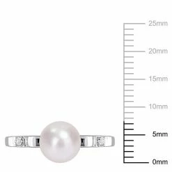 Stella Grace Sterling Silver Freshwater Cultured Pearl & Lab-Created White Sapphire Ring -Stella Grace Sales unnamed file 1996