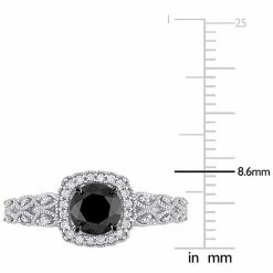 Stella Grace 10k White Gold 3/4 Carat T.W. Black And White Diamond Vintage Engagement Ring -Stella Grace Sales unnamed file 202