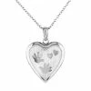 Stella Grace Sterling Silver Handprint Heart Locket Necklace