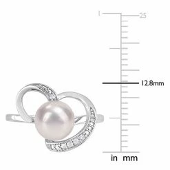 Stella Grace Sterling Silver Freshwater Cultured Pearl & Diamond Accent Heart Ring -Stella Grace Sales unnamed file 2082