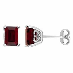 Stella Grace Sterling Silver & Gemstone Stud Earrings Garnet -Stella Grace Sales unnamed file 2094
