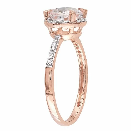 Stella Grace 10k Rose Gold 1/5 Carat T.W. Diamond & Morganite 3-Piece Ring, Earring & Pendant Set 4 Stella Grace 10k Rose Gold 1/5 Carat T.W. Diamond & Morganite 3-Piece Ring, Earring & Pendant Set - Image 4
