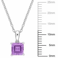 Stella Grace Sterling Silver & Gemstone Stud Pendant Necklace Created Blue Spinel -Stella Grace Sales unnamed file 2133