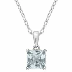 Stella Grace Sterling Silver & Gemstone Stud Pendant Necklace Created Blue Spinel -Stella Grace Sales unnamed file 2139