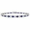 Stella Grace Sterling Silver Lab-Created Blue & White Sapphire Tennis Bracelet