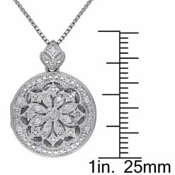 Stella Grace Sterling Silver 1/10 Carat T.W. Diamond Floral Locket Necklace 11 Stella Grace Sterling Silver 1/10 Carat T.W. Diamond Floral Locket Necklace -Stella Grace Sales unnamed file 2171