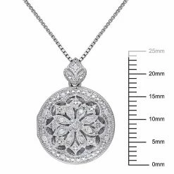 Stella Grace Sterling Silver 1/10 Carat T.W. Diamond Floral Locket Necklace 12 Stella Grace Sterling Silver 1/10 Carat T.W. Diamond Floral Locket Necklace -Stella Grace Sales unnamed file 2172