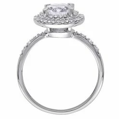 Stella Grace 10k White Gold Lab-Created White Sapphire & 1/10 Carat T.W. Diamond Halo Cocktail Ring 6 Stella Grace 10k White Gold Lab-Created White Sapphire & 1/10 Carat T.W. Diamond Halo Cocktail Ring -Stella Grace Sales unnamed file 219