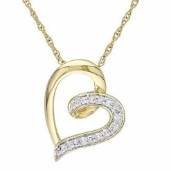 Stella Grace 10k Gold Diamond Accent Open Heart Pendant Necklace