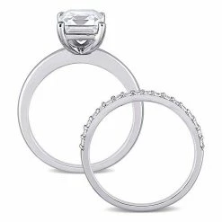 Stella Grace 10K White Gold Lab-Created White Sapphire Emerald Cut Bridal Ring Set 8 Stella Grace 10K White Gold Lab-Created White Sapphire Emerald Cut Bridal Ring Set -Stella Grace Sales unnamed file 2327