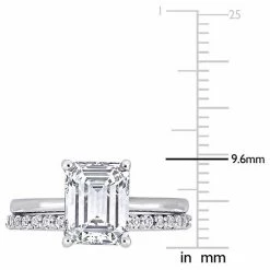 Stella Grace 10K White Gold Lab-Created White Sapphire Emerald Cut Bridal Ring Set 11 Stella Grace 10K White Gold Lab-Created White Sapphire Emerald Cut Bridal Ring Set -Stella Grace Sales unnamed file 2330