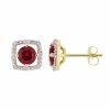 Stella Grace 10K Gold Gemstone & Diamond Accent Frame Earrings Lab Created Ruby