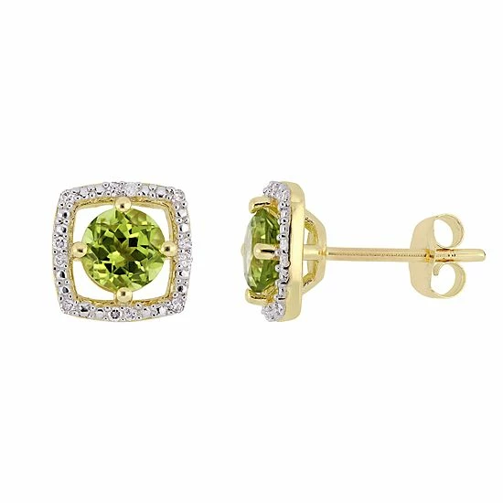 Stella Grace 10K Gold Gemstone & Diamond Accent Frame Earrings Lab Created Ruby 12 Stella Grace 10K Gold Gemstone & Diamond Accent Frame Earrings Lab Created Ruby - Image 12