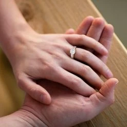 Stella Grace 10k Gold Lab-Created White Sapphire Engagement Ring Set -Stella Grace Sales unnamed file 240