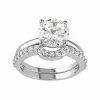 Stella Grace 10k White Gold Lab-Created White Sapphire Engagement Ring Set