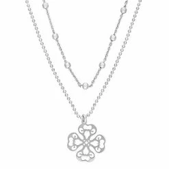 Stella Grace Sterling Silver Multistrand Filigree Flower Necklace -Stella Grace Sales unnamed file 2439