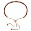 Stella Grace 18k Rose Gold Over Silver Garnet Tassel Bolo Bracelet