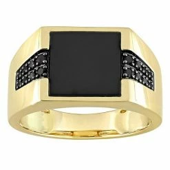 Stella Grace 10k Gold Black Onyx & 1/6 Carat T.W. Black Diamond Ring