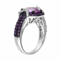 Stella Grace Amethyst, African Amethyst & 1/10 Carat T.W. Diamond Sterling Silver Halo Ring -Stella Grace Sales unnamed file 2481