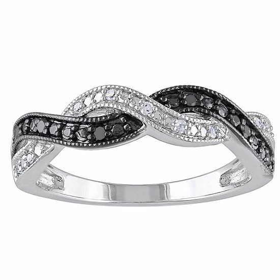 Stella Grace Sterling Silver 1/10 Carat T.W. Black & White Diamond Infinity Ring 1 Stella Grace Sterling Silver 1/10 Carat T.W. Black & White Diamond Infinity Ring