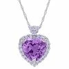 Stella Grace 10k White Gold Amethyst, Tanzanite & Diamond Accent Heart Pendant Necklace
