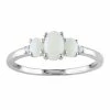 Stella Grace 10k White Gold Opal & Diamond Accent 3-Stone Ring